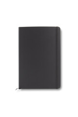 Black Leather Notebook isolated on white background