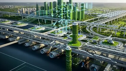 Smart City Digital Transformation with AI and IoT for Sustainable Urban Development. - Powered by Adobe