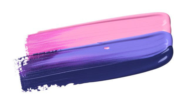 Pink and Purple Acrylic Oil Paint Brush Stroke on Transparent PNG Background (Isolated)