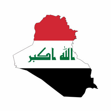 Iraq Map Flag Colors Arabic Calligraphy