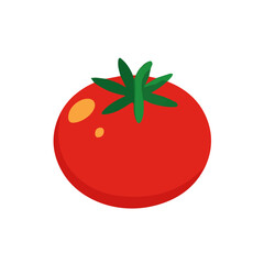 My Simple flat 2D illustration icon tomato 2D flat_vector isolated on a transparent background, vector, animation design, simple flat 2D clipart, design by me. My vector design