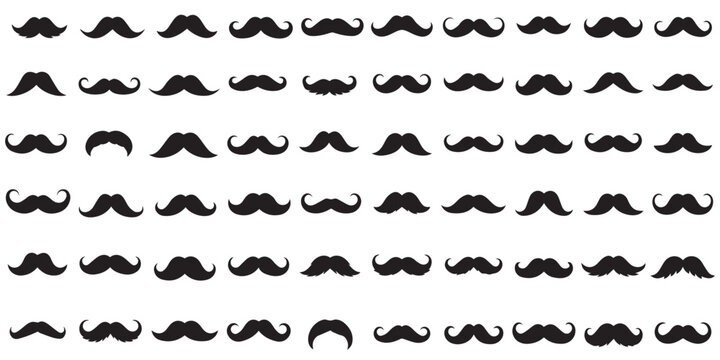 Mustache silhouette icon set in black vector style, diverse facial hair shapes for character design, grooming, fashion, and illustration use, Mustache silhouette icon
- Powered by Adobe