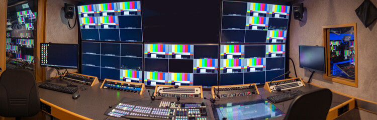 TV studio with screens