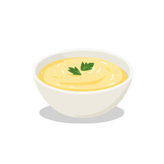 An Icon clipart, Minimalistic 2D flat icon featuring a aioli sauce isolated on a white background, an element in vector and EPS format. clean vector design, simple illustration style