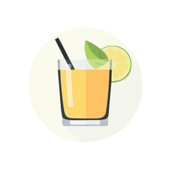 Icon clipart, Minimalistic 2D flat icon featuring a apple juice isolated on a white background, an element in vector and EPS format. clean vector design, simple illustration style