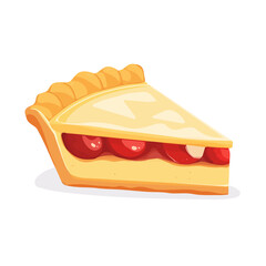 A clean, minimal flat vector of an apple pie slice, designed in a modern 2D style on a white background. Minimalistic 2D flat icon, EPS format design