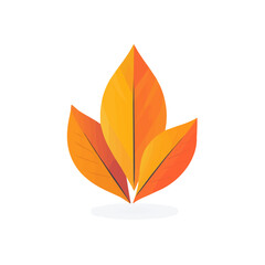 A clean, minimal flat vector of a autumn leaves group, designed in a modern 2D style on a white background. Minimalistic 2D flat icon