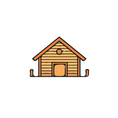 A clean, minimal flat vector of a barn, designed in a modern 2D style on a white background. Minimalistic 2D flat icon, EPS format, simple design