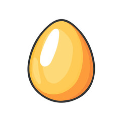 A clean, minimal flat vector of boiled egg, designed in a modern 2D style on a white background. Minimalistic 2D flat icon, EPS format, simple design