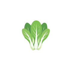 A clean, minimal flat vector of bok choy bunch, designed in a modern 2D style on a white background. Minimalistic 2D flat icon, EPS format, simple design
