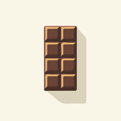 clipart, Minimalistic 2D flat icon featuring a chocolate bar isolated on a white background, an element in vector and EPS format. clean vector design, simple illustration style