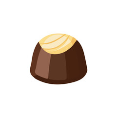A clean, minimal flat vector of chocolate bonbo, designed in a modern 2D style on a white background. Minimalistic 2D flat icon, EPS format, simple design