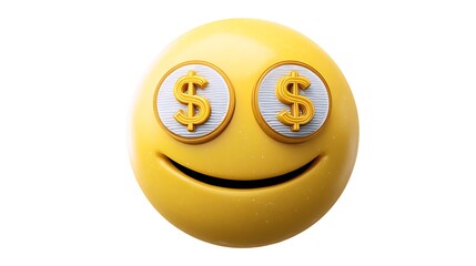 money eyes face emoji isolated on white background