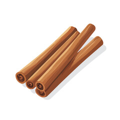 A clean, minimal flat vector of a cinnamon stick, designed in a modern 2D style on a white background. Minimalistic 2D flat icon, EPS format, simple design