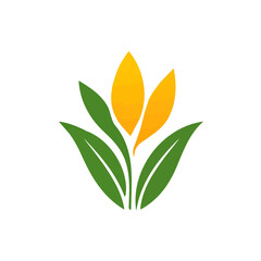 A clean, minimal flat vector of corn, designed in a modern 2D style on a white background. Minimalistic 2D flat icon, EPS format, simple design