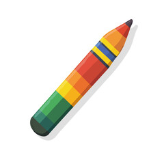 A clean, minimal flat vector of crayon, designed in a modern 2D style on a white background. Minimalistic 2D flat icon, EPS format, simple design