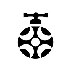 Black and white water tap icon design on transparent background silhouette