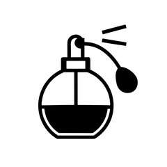 Illustration of a perfume atomizer on transparent background silhouette