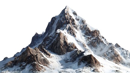 glacier in the mountains isolated on white background
