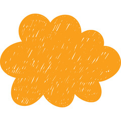 Orange Cloud Shape With White Scribble Texture Transparent Background