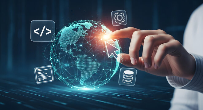 Web Development Hand Interaction Icon Animation