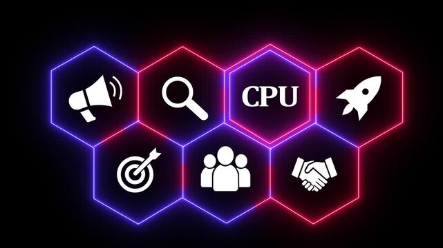 Glowing neon line Product Transfer concept button on a futuristic computer screen. technology background with rotating world map icon, Business.4k