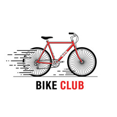 Fototapeta premium A red and white bike with motion lines, and a black and red 