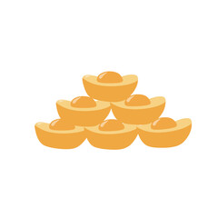 Gold Sycee in Oriental Flat Style for Lunar Prosperity Design