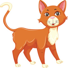 Orange Cat Standing Gracefully with a Curled Tail and Pink Nose on a Transparent Background