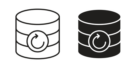Data backup icon in filled, thin line, stroke style for website and apps