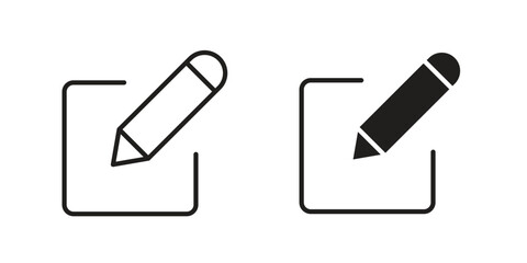 Edit icon in filled, thin line, stroke style for website and apps
