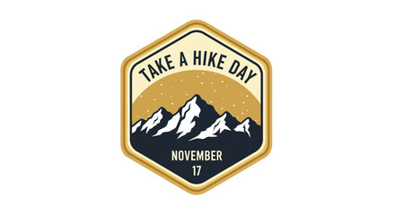 Take a Hike Day November 17th Outdoor Adventure Badge Design