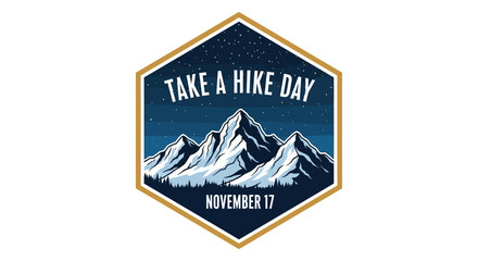 Take a Hike Day November 17th Mountain Illustration