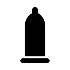 Condom Silhouette Icon Vector for Health and Prevention