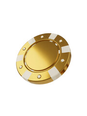 Naklejka premium Gold Casino Chip isolated on a transparent background