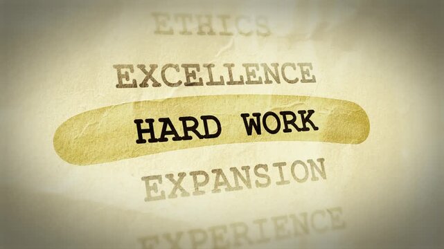 Hard Work Text Highlight Animation &ndash; Documentary Style Effect