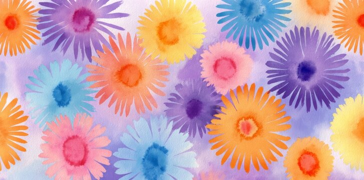 This watercolor mandala design showcases a serene arrangement of teal, purple, and pink hues, making it an ideal choice for textile printing and various artistic applications