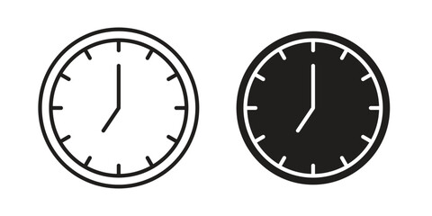 Clock seven icon designs collection for mobile, ui, web.