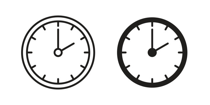 Clock two icon designs collection for mobile, ui, web.