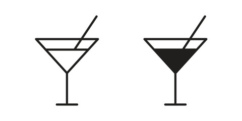 Cocktail icon designs collection for mobile, ui, web.