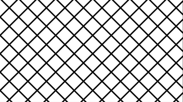 fence Line Grid seamless texture 4k loop animation on white background