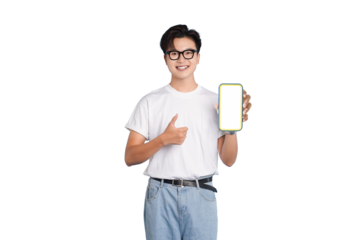 Modern Technology at Your Fingertips: A smiling individual holds up a smartphone, giving a thumbs-up, showcasing the power of technology. 