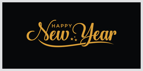 Happy new year typography vector template