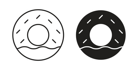 Fototapeta premium Donut icon symbol. Vector EPS 10. line and glyph icon