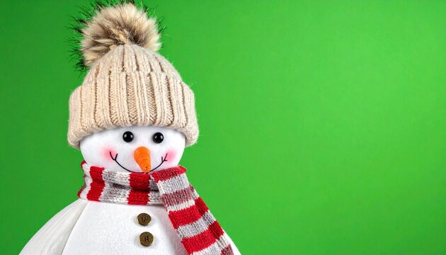 snowman on a green screen background