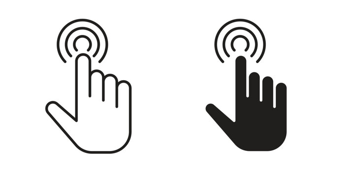 finger tap icon symbol. Vector EPS 10. line and glyph icon