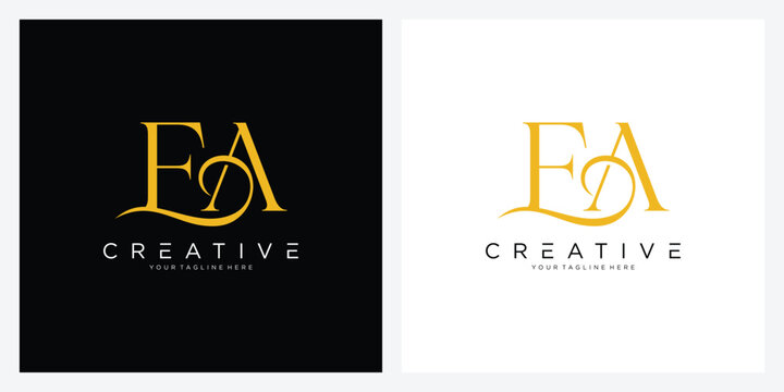 EA or AE initial letter logo design vector