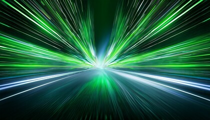Futuristic Motion Blur Green Light Trails Illustration Background Generated Ai Image