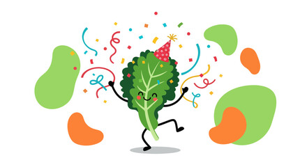 Joyful Lettuce Celebrates Surrounded by Confetti In A Delightful Party Scene