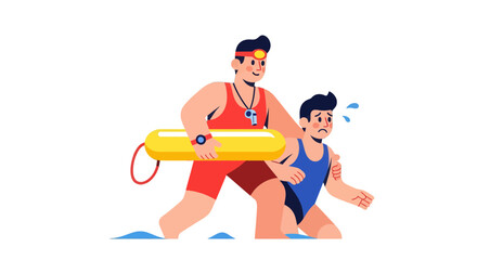 Lifeguard Bravely Rescues Person from Water, Offering Aid and Assurance, Saving Life